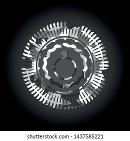 diamond ring icon inside grey camouflage texture