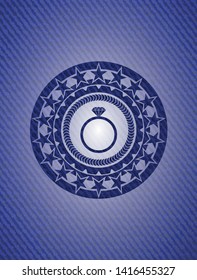 diamond ring icon inside jean background