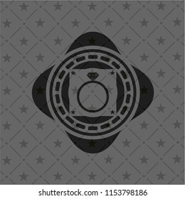 diamond ring icon inside realistic dark emblem