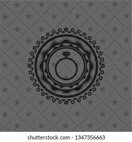 diamond ring icon inside realistic dark emblem