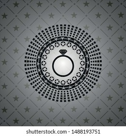 diamond ring icon inside realistic black emblem