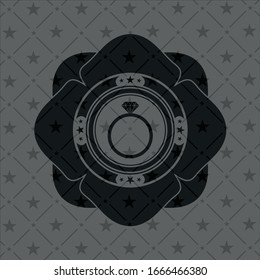 diamond ring icon inside realistic black emblem