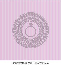 diamond ring icon inside retro style pink emblem