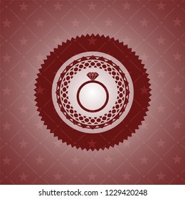 diamond ring icon inside retro style red emblem