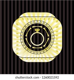 diamond ring icon inside shiny emblem