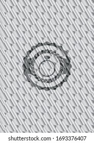 icono del anillo de diamantes dentro de una placa brillante plateada. Patrón de escalas. Ilustración vectorial. Detallado.