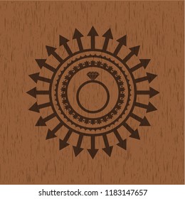 diamond ring icon inside wood emblem