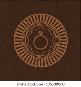 diamond ring icon inside wood signboards