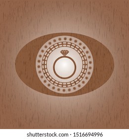 diamond ring icon inside wood signboards