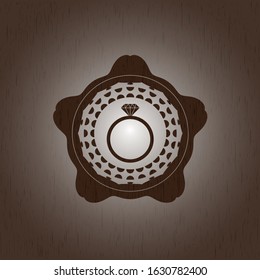 diamond ring icon inside wood emblem. Retro