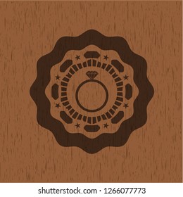 diamond ring icon inside wooden signboards