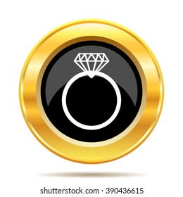 Diamond ring icon. Internet button on white background. EPS10 vector.
