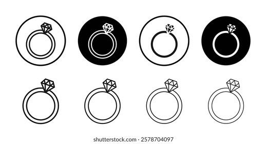 Diamond ring icon Isolated flat vector in outline