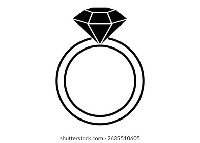 Diamond ring icon. Diamond ring icon Isolated flat vector in outline.