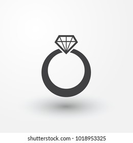 Diamond ring icon. Ring isolated on white background. Wedding concept. Vector stock.