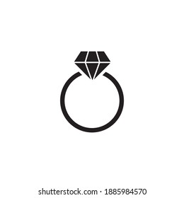 Diamond ring icon isolated on white background
