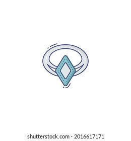 diamond ring Icon Isolated On White Background