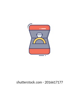 diamond ring Icon Isolated On White Background