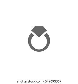 Diamond ring icon isolated on a white background.