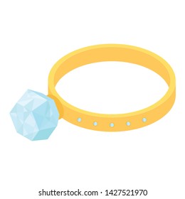 Diamond ring icon. Isometric of diamond ring vector icon for web design isolated on white background