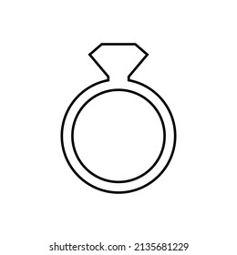 Diamond ring icon in line style