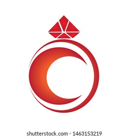 diamond ring icon logo design