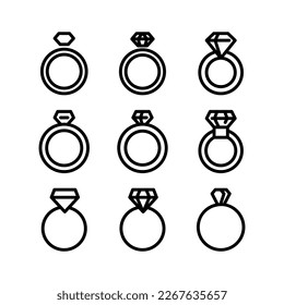 diamond ring icon or logo isolated sign symbol vector illustration - high quality black style vector icons
