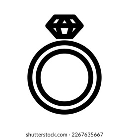 diamond ring icon or logo isolated sign symbol vector illustration - high quality black style vector icons
