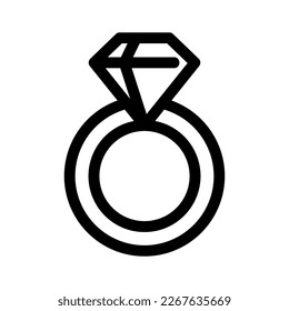 diamond ring icon or logo isolated sign symbol vector illustration - high quality black style vector icons
