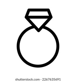 diamond ring icon or logo isolated sign symbol vector illustration - high quality black style vector icons
