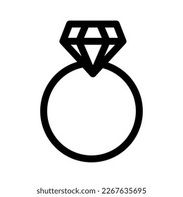 diamond ring icon or logo isolated sign symbol vector illustration - high quality black style vector icons

