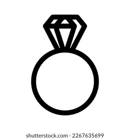 Symbol für Diamantring oder Logo einzeln auf Zeichen, Vektorgrafik - hochwertige Vektorsymbole in schwarzem Stil
