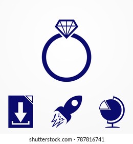 Diamond ring icon. Love or couple element icon. Premium quality graphic design. Signs, outline symbols collection icon for websites