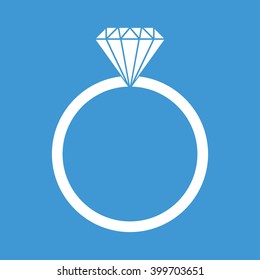 Diamond Ring icon on blue background.