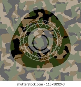 diamond ring icon on camo pattern