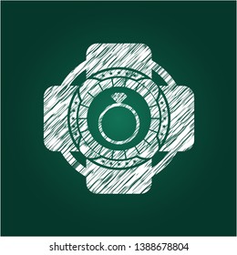 diamond ring icon on chalkboard