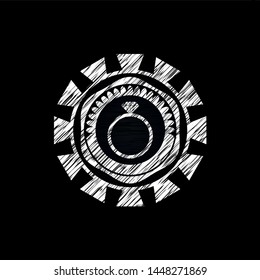 diamond ring icon on chalkboard
