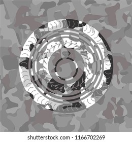 diamond ring icon on grey camouflage texture
