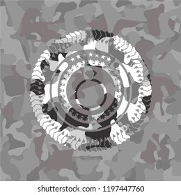 diamond ring icon on grey camo texture