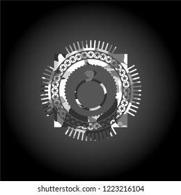 diamond ring icon on grey camo texture