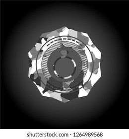 diamond ring icon on grey camo pattern