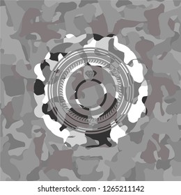 diamond ring icon on grey camouflage texture