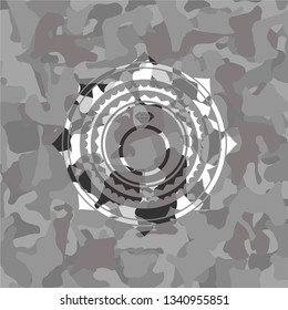 diamond ring icon on grey camouflaged pattern