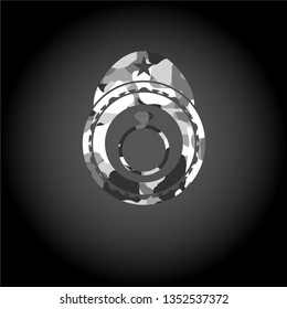diamond ring icon on grey camo pattern