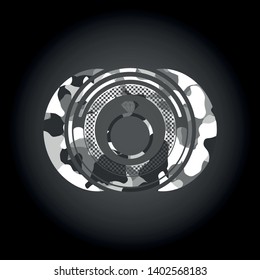 diamond ring icon on grey camouflage texture
