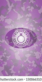 diamond ring icon on pink and purple camouflage pattern