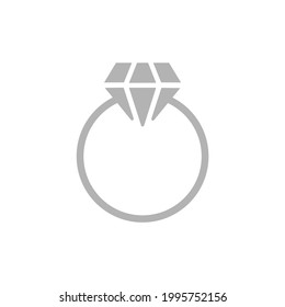 diamond ring icon on a white background, vector illustration