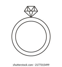 icono del anillo de diamante en fondo blanco