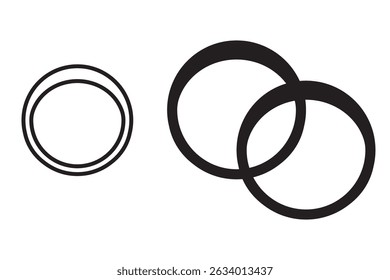 Diamond ring icon Outline vector sign