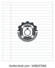 diamond ring icon pencil strokes emblem. Vector Illustration. Detailed.